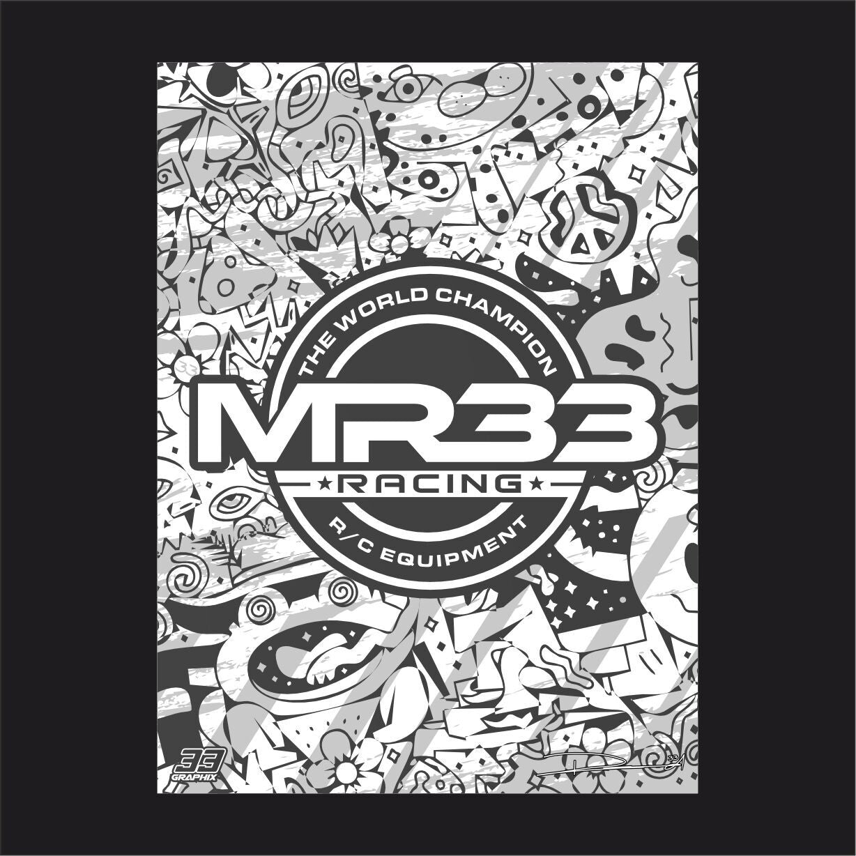 MR33 SIGNATURE Setup Board Sticker Onroad 39 x 29cm - White
